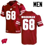 Men's Wisconsin Badgers NCAA #68 David Moorman Red Authentic Under Armour Stitched College Football Jersey DA31T44MW